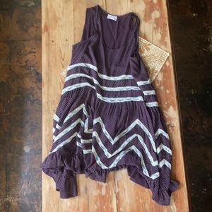Sleeveless Purple Chevron Stripe Sundress